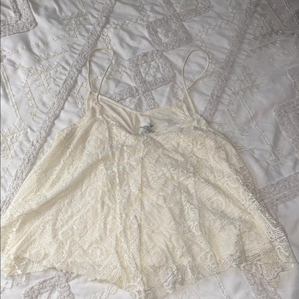 Cream Lace Camisole Top